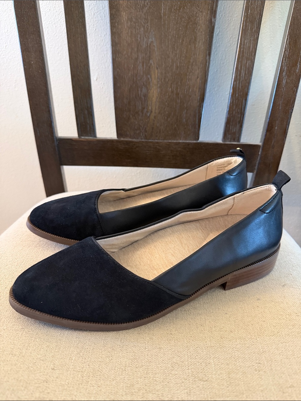 Betabrand Women's City Skimmers Suede Leather Slip-On Flats Black Size 10